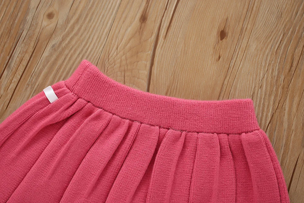 Herbst und Winter neue Mädchen Pullover Set koreanische kurze gestrickte kleine Duft zweiteilige Set Mädchen Baby Vintage Checker Strick-Set – Detail 14
