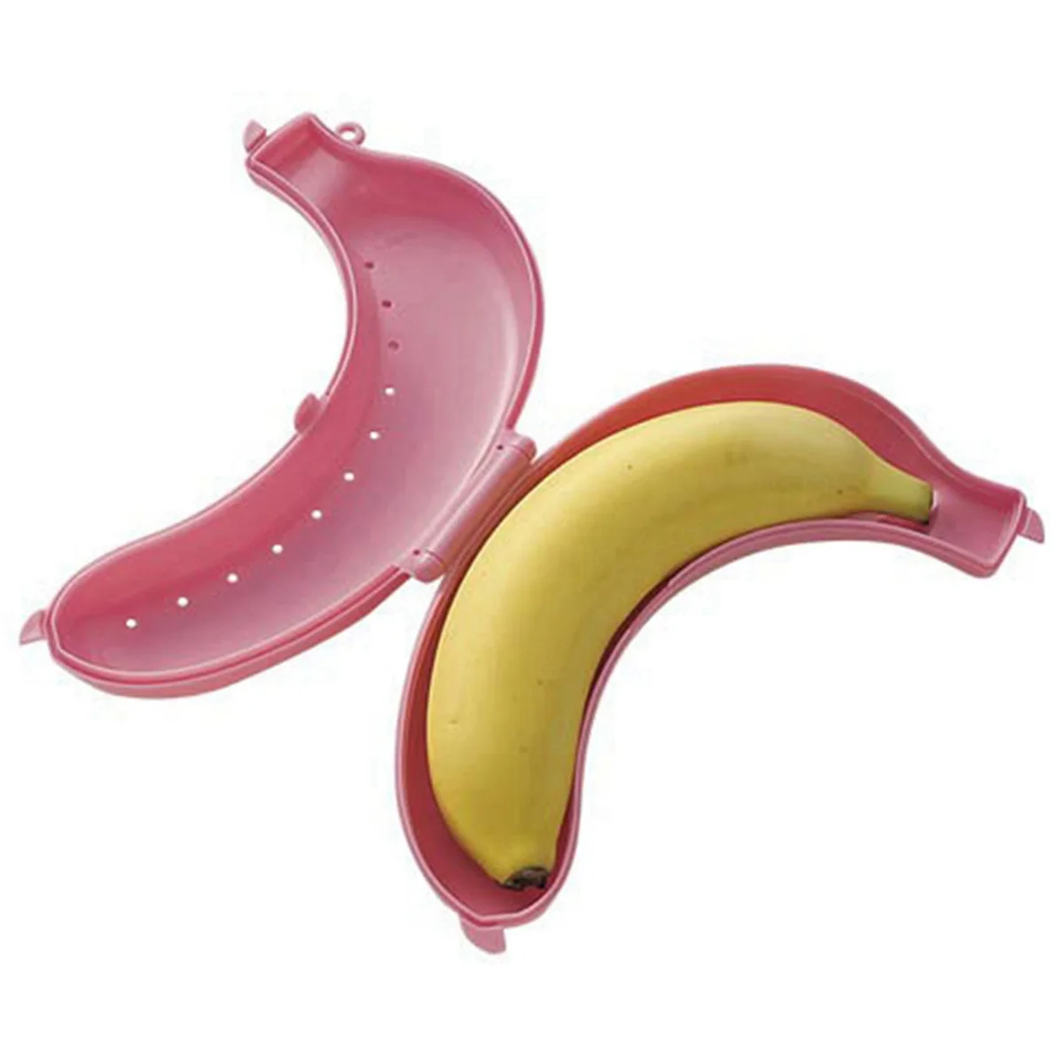 3X Cute Fruit Banana Protector Box Holder Case Lunch Container Storage Banana Case Kitchen Tools Plastic