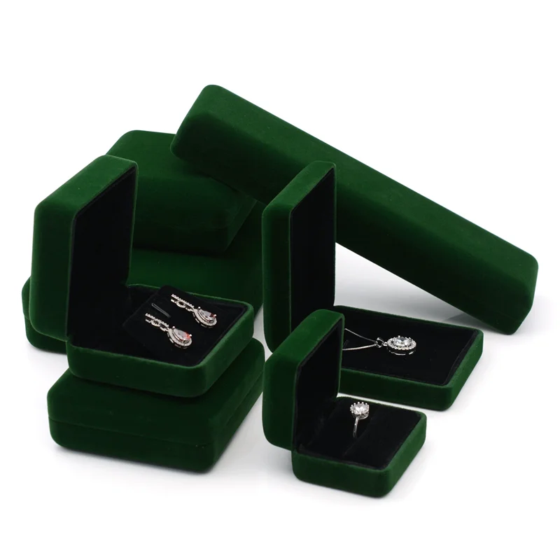 

High quality velvet creative ring box, high-end matching ring box, necklace box, gift box, bracelet box, three piece set box