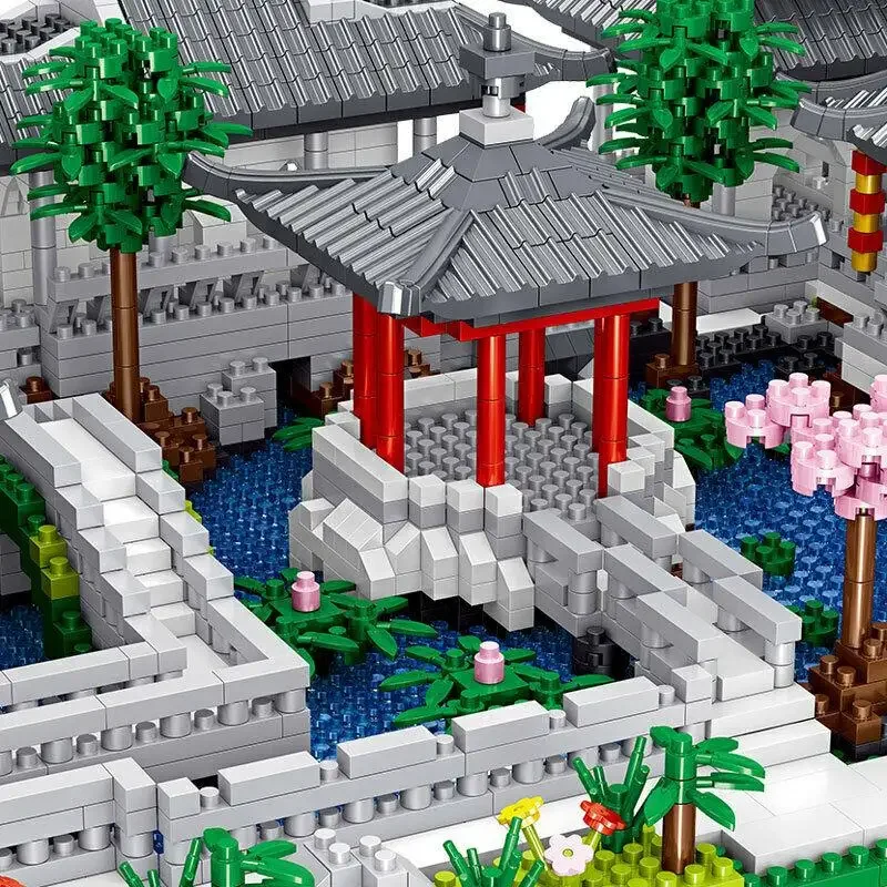 3930pcs Lezi mini Blocks Building Bricks Toys Adult Puzzle Suzhou Gardens Home Decorations 8202