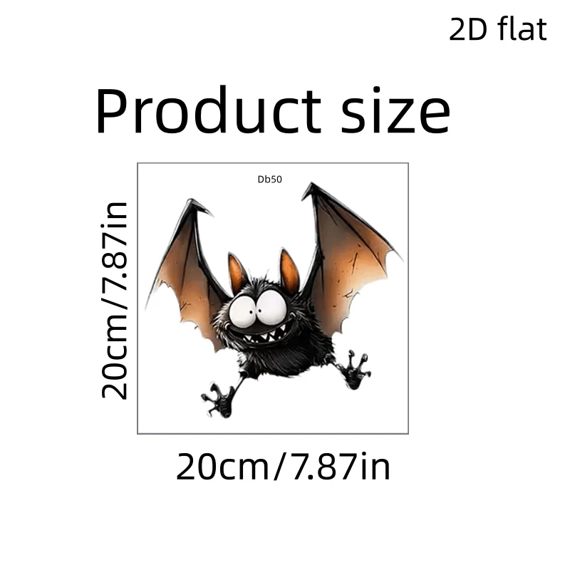 Window Stickers – 1 Cute Big-Eyed Bat Window Decal, Removable Self-Adhesive Decoration, Suitable for Windows, Glass Doors