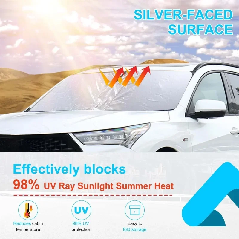 

For Acura RDX 2013-2022 Silver Tape Car Front Windshield Sunshade Sun Protection Visor Sunshade Car Accessories