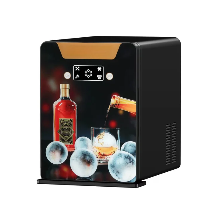 

Electric 40pcs Stainless Steel Sphere Ice Maker Fast 31-38mins Ice Production Auto-Off Feature for Hotels Cafes Event Venues