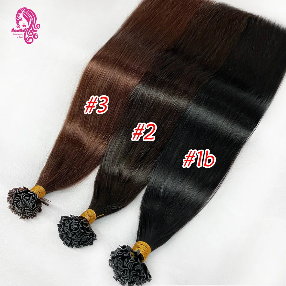 Vtip Brazilian Raw Virgin Unprocessed Human Hair Keratin Double Drawn Nano Ring Natural 100% Real Itip Human Hair Extensions