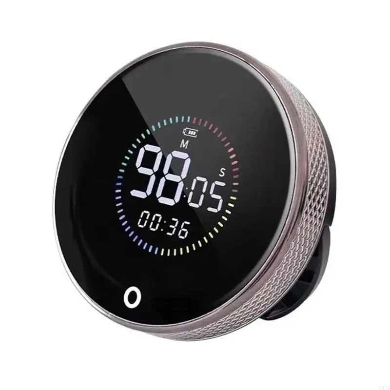 M12K-Silent Rechargeable LED Timer With Color Screen - Multifunctional Magnetic Device For Kitchen And Beauty Exercise Time Trac