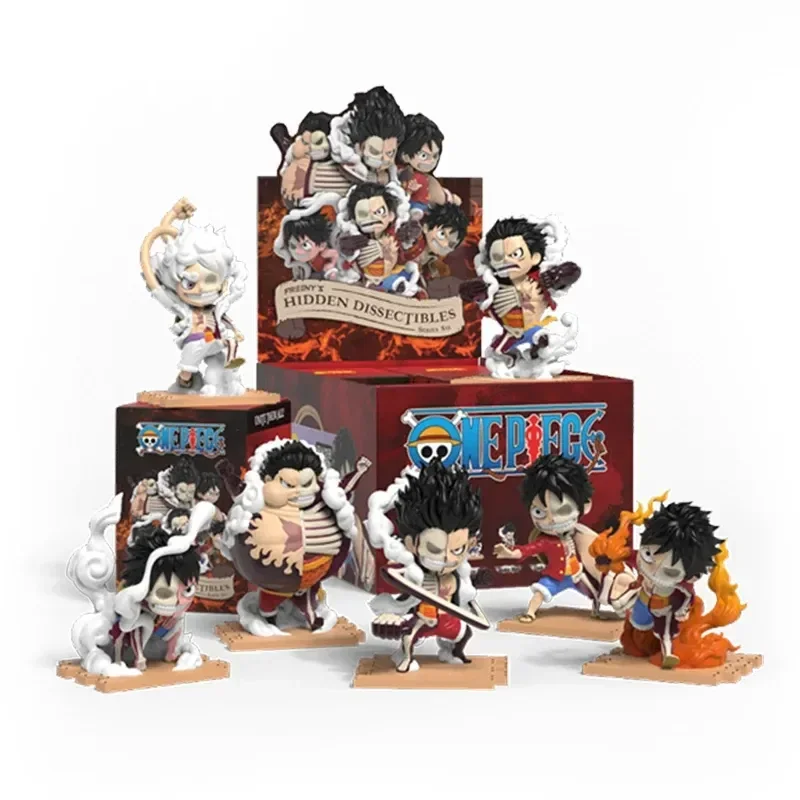 Luffy-One Piece Caixa Misteriosa de PVC Caixa Cega, Série Surpresas Escondidas, Engrenagem Completa, Modelo Decoração Desktop, Presentes de Aniversário