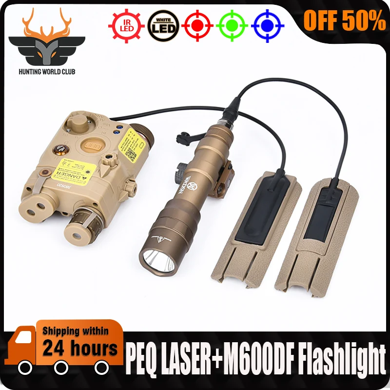 WADSN UHP PEQ-15 Red Green Blue Laser IR Light M600DF Tactical Flashlight 1400lumens White Light Tail Card Slot Fit 20mm Rail