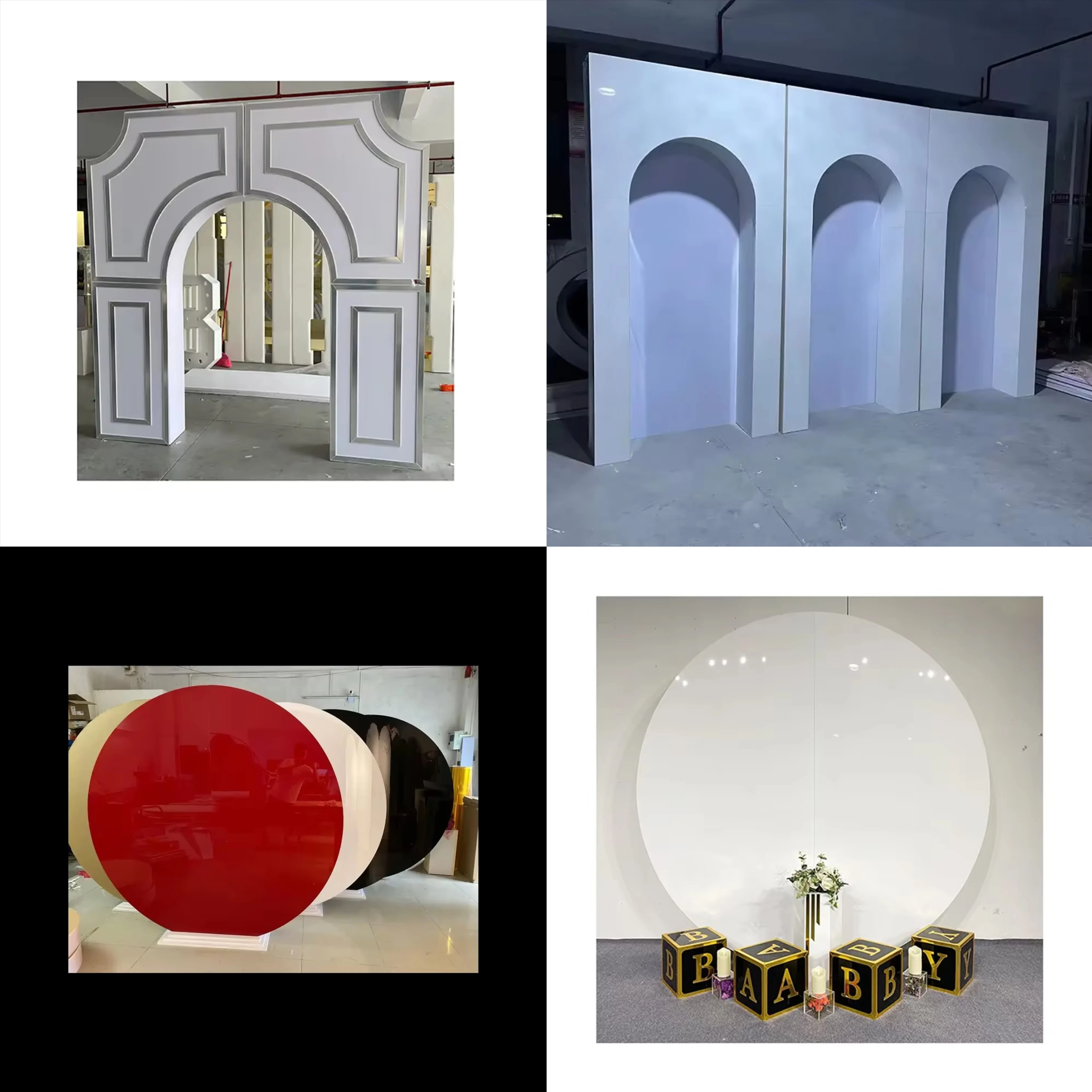 

Modern Design Wedding Decoration Acrylic White Arch Party Backdrop Stand For Rental