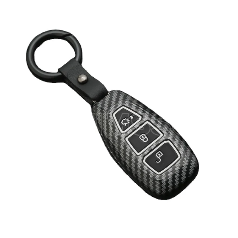 New Carbon Fiber ABS Car Key Case Cover for Ford Fiesta Focus 3 4 Mondeo Ecosport Kuga Focus ST Car Key Remote Key