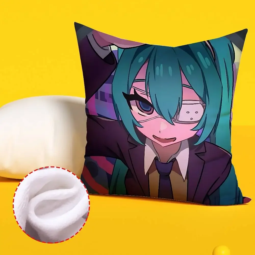 Kawaii Singer Miku-S Pillow Case Pattern Printed Pillowcase For Living Room Sofa Cushion Cover & Bedroom Decor