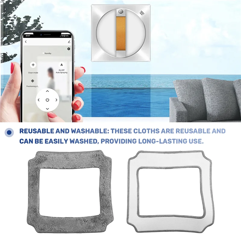 ELEG-6PCS Window Cleaning Robot Mop Cloth Cleaning Rag Towel Dust Cloth Cleaning Cloth For LIECTROUX YW710