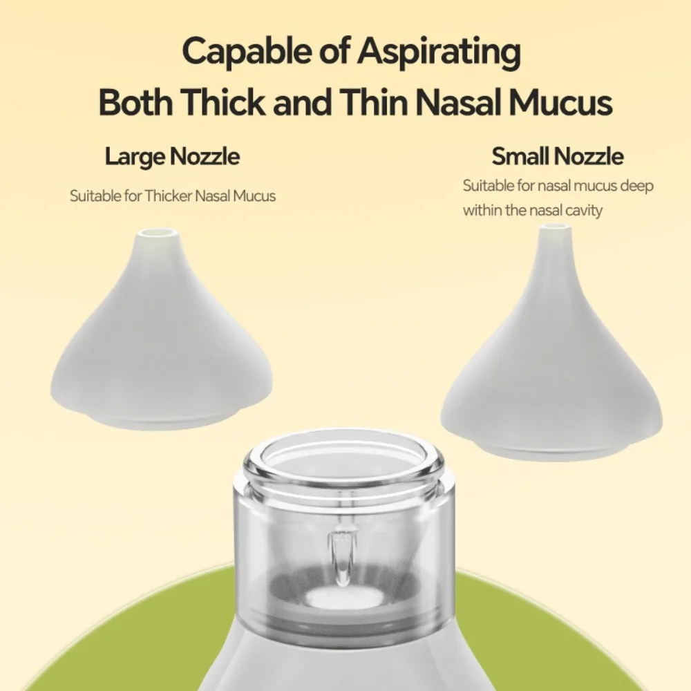 

Rechargeable Baby Electric Nasal Aspirator 2 Silicone Tips with 9 Suction Levels Newborn Nose Sucker Anti Backflow Suck Out