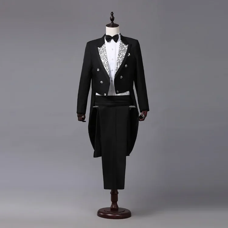 2024  Bent Flower Red/black /white Men\'s Dress Tuxedo Set Two-pieces,magician\'s Stage Performance, Conductor\'s Blazer Jacket