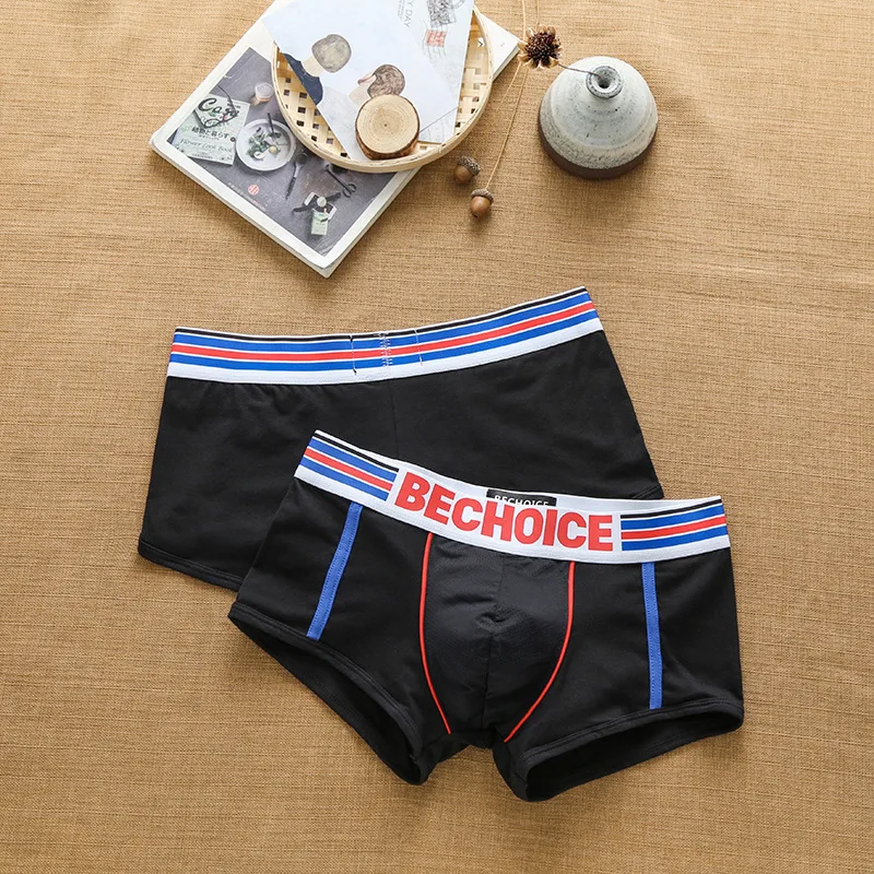 Men's pure cotton sweat-absorbing low waisted daily exercise boxer shorts, directly sold by the manufacturer BECHOICE