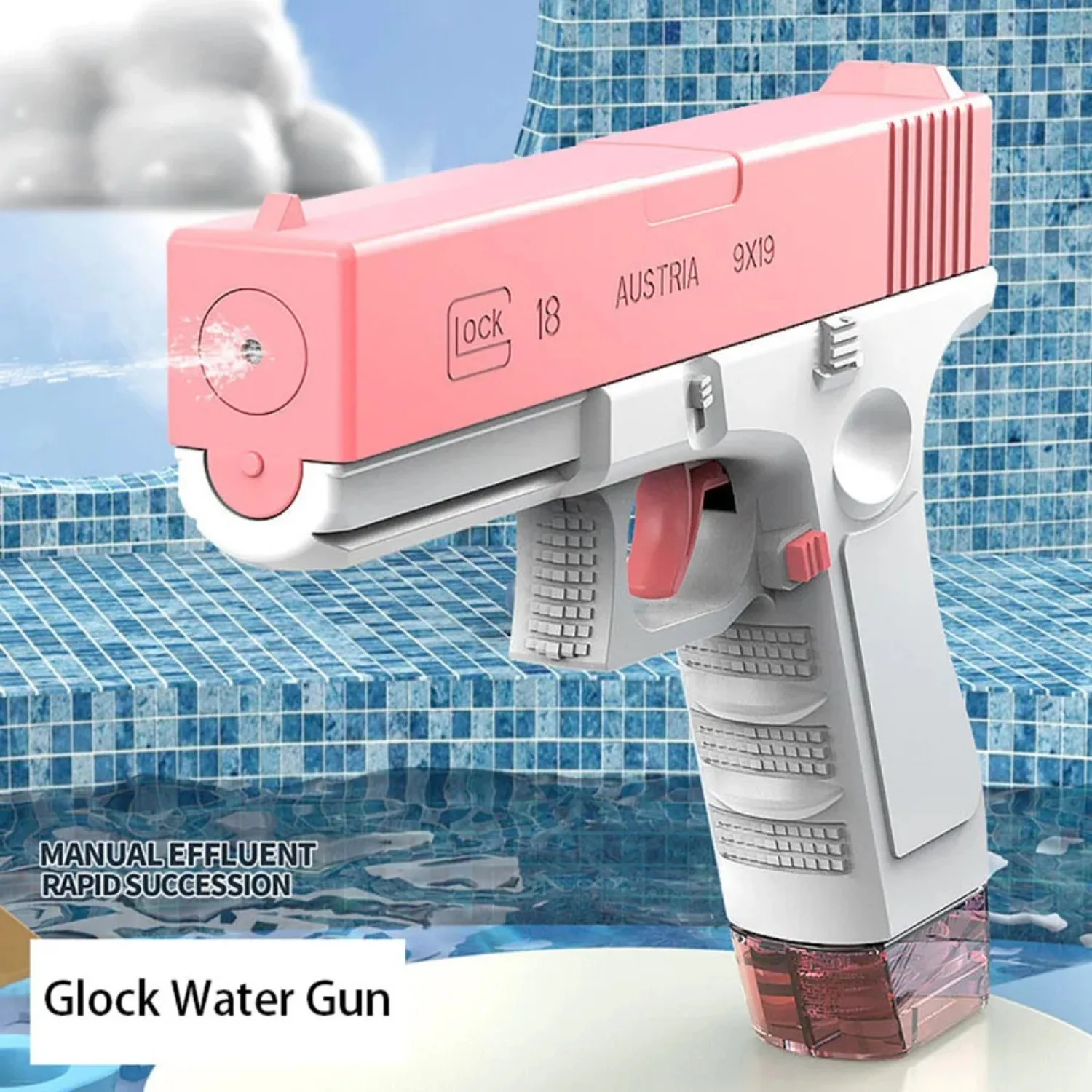 Glock Water Gun non Electric Pistol High-pressure Full Automatic Shooting Water Beach Toy Gun For kid Children Boys Girls Adult