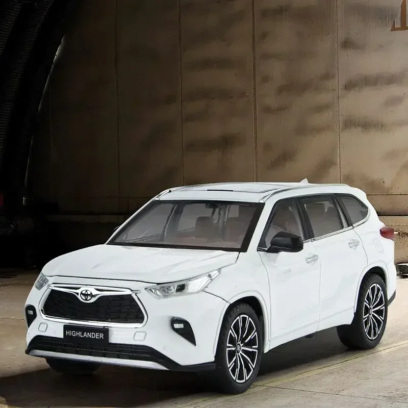 1:24 Highlander SUV gegoten speelgoedautomodel Legering Geluid en licht Trek speelgoed Collectibles Verjaardagscadeau