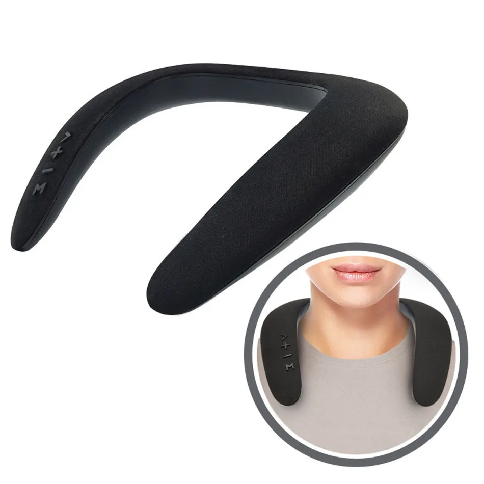 Wireless Bluetooth Speaker, Portable Neck-Mounted Speaker, Stereo FM Radio, Support SD Card Slot, With Microphone, For Gaming.