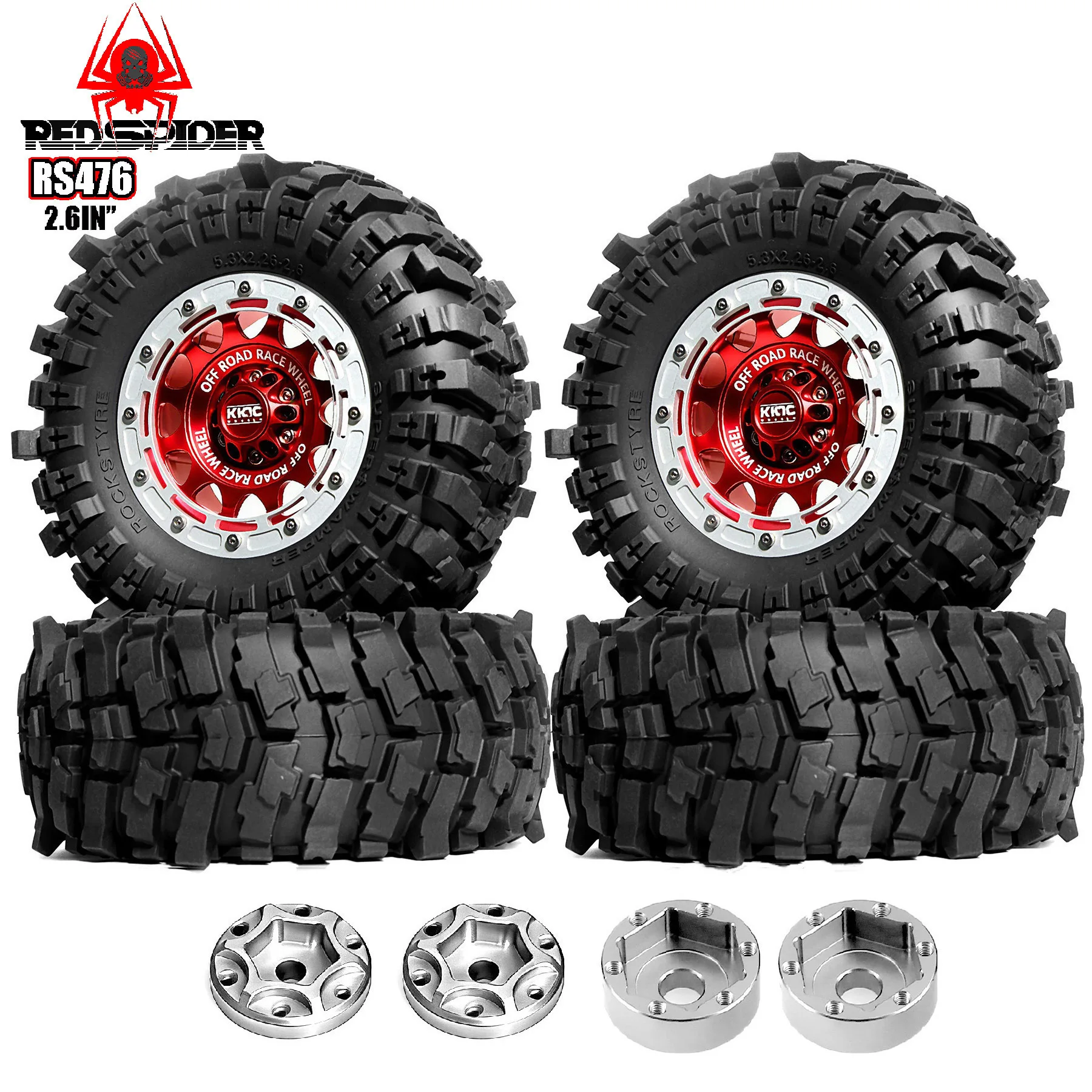 132 Tire 2.6-inch Metal Wheel Hub for CROSSRC 1/8 Big Tiger Big Rhinoceros H8H RC Car Metal Upgrade OP Accessories Parts