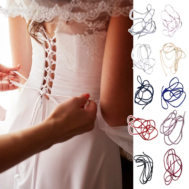 2 Meter Adjustable Corset Lacing Rope for Wedding Bridal Gown Back Closure Tie Band Evening Dress Sewing Supply