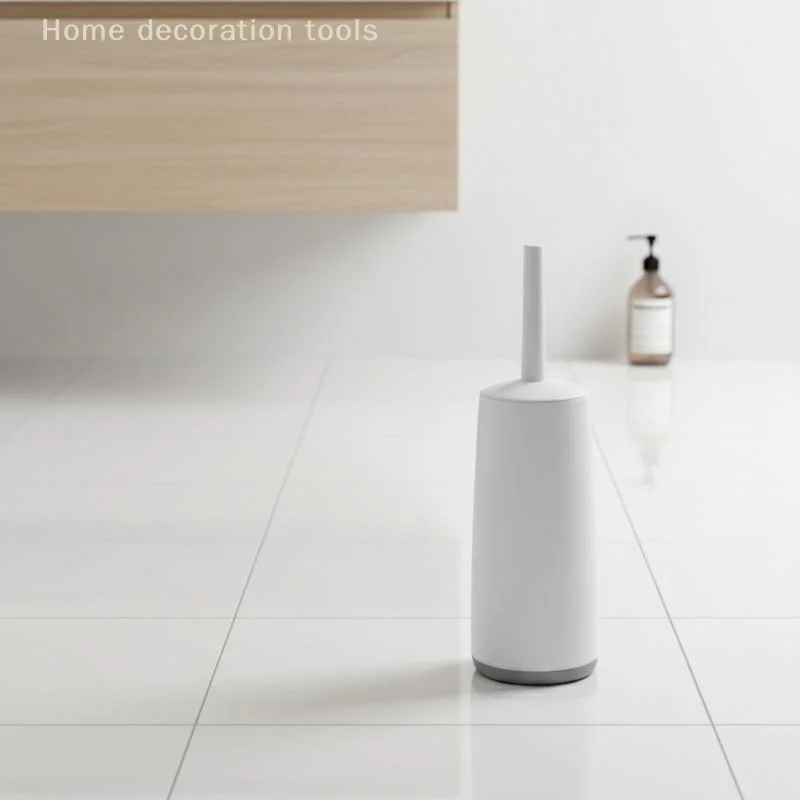 

Splash Proof Toilet Cleaning Brush Plastic Handle with Base for Home Bathroom Restroom Deep Cleaning Essentials