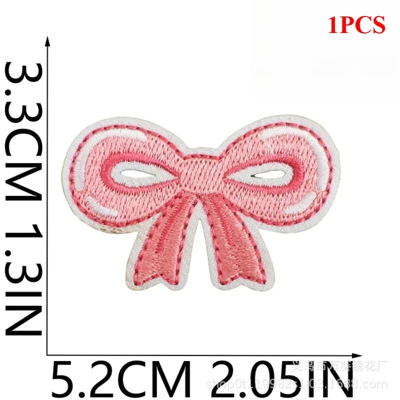 أغطية الرأس فستان القوس التطريز القماش ملصق الملابس حقيبة التصحيح ملصق الكرز القوس الكمبيوتر التطريز التسمية الكي #4