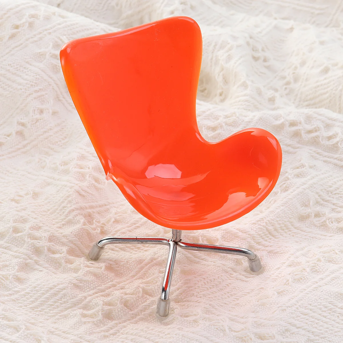 1 szt. Mini Krzesło Komputerowe dla Małych Zwierząt Plastikowa Metalowa Podstawa Klatka dla Jeża Chomika Siedzisko Gładkie Bezpieczne Krzesło Jajko Mini Meble