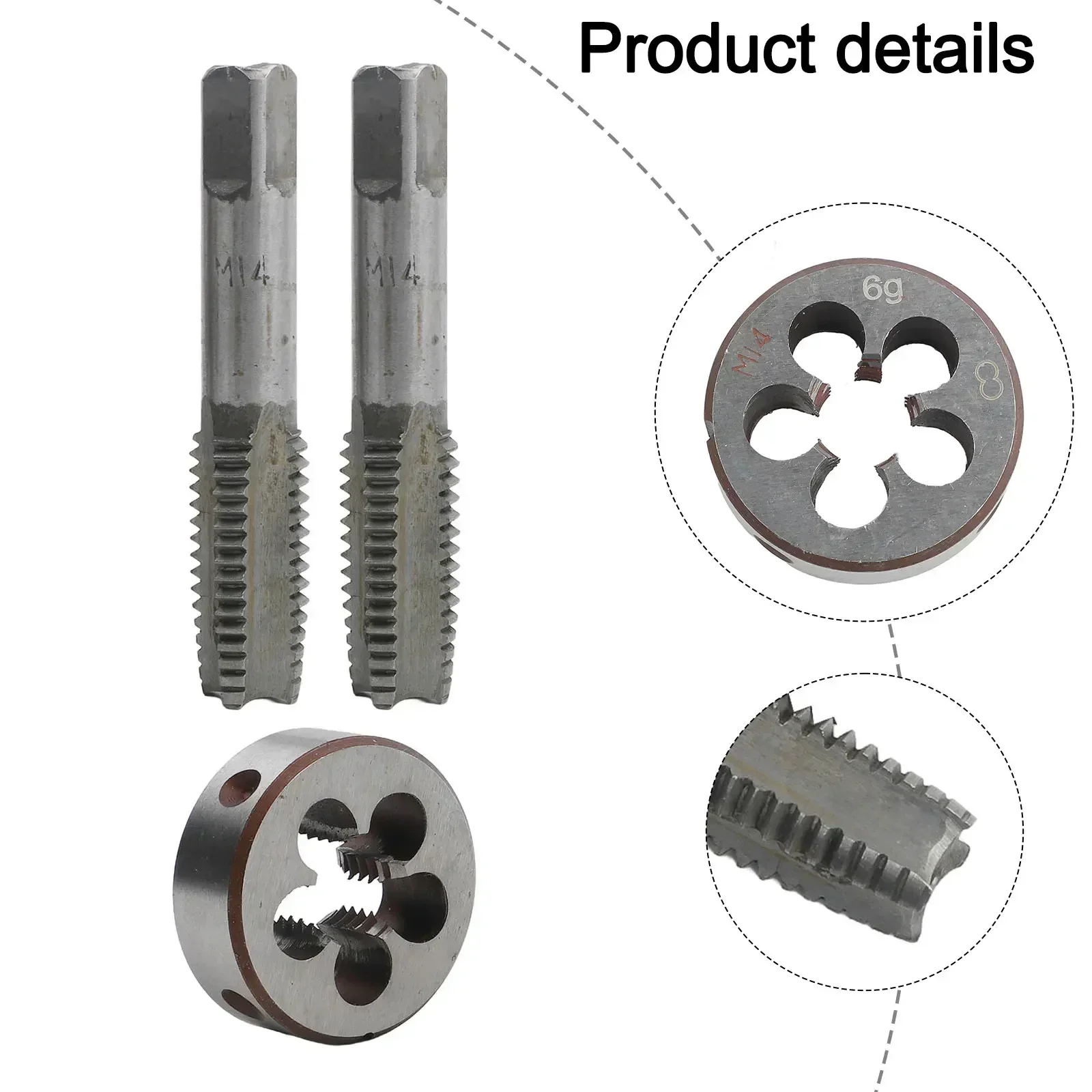 HSS 14mm x 2 Metric Taper Tap Right Hand Thread for M14 x 2mm Pitch 78mm Overall Length 2 Pieces for Threading Steel