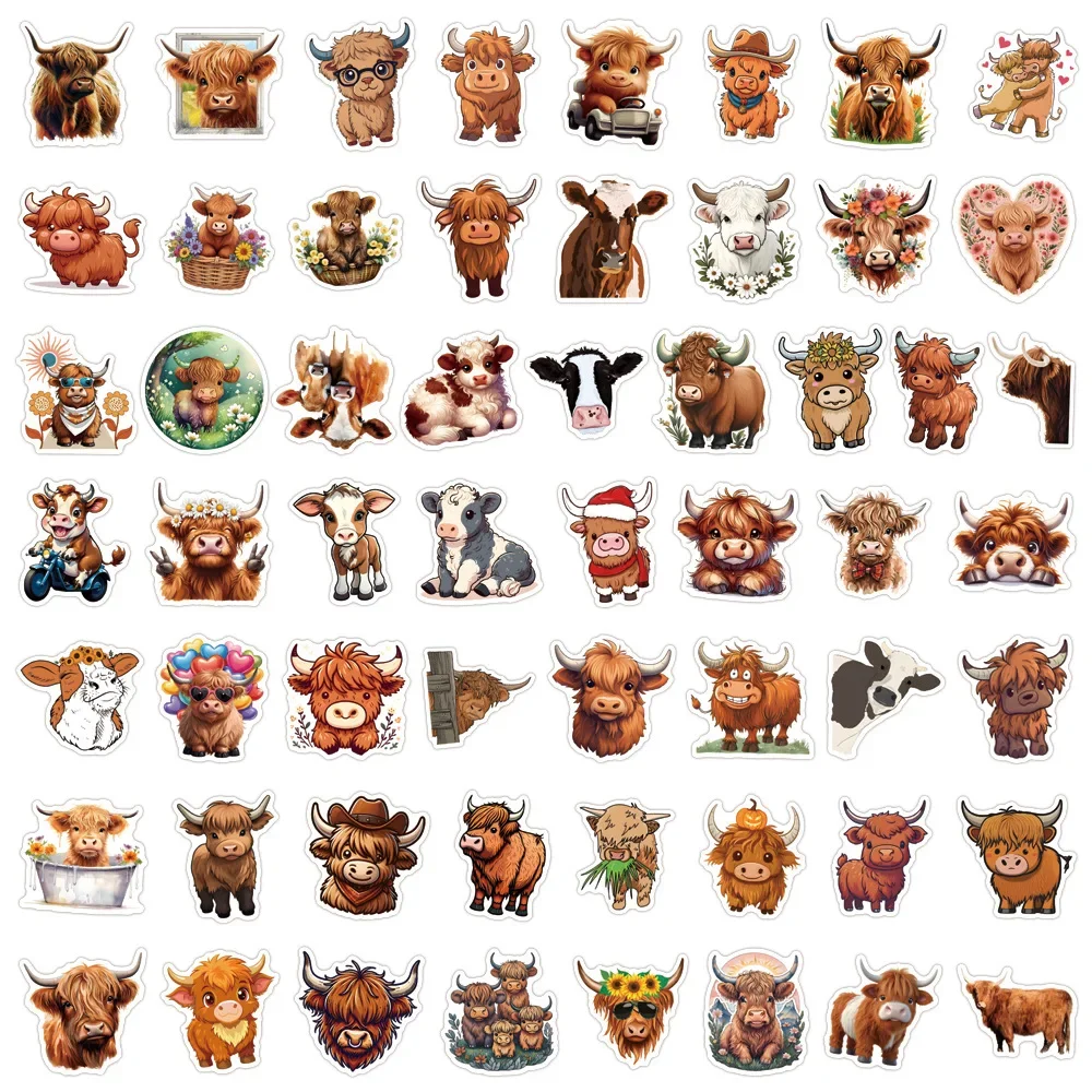 110 pçs dos desenhos animados animal bonito vaca bonito engraçado graffiti decalque à prova dwaterproof água crianças brinquedo diy skate copo de água guitarra scrapbook crianças brinquedo