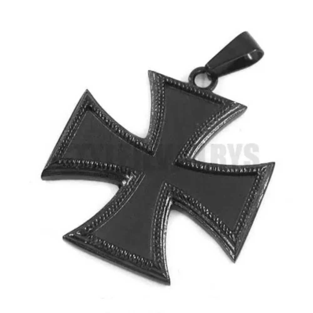 Wholesale Crown Iron Cross Pendant Stainless Steel Jewelry Classic Cross Biker Men Pendant SWP0301A