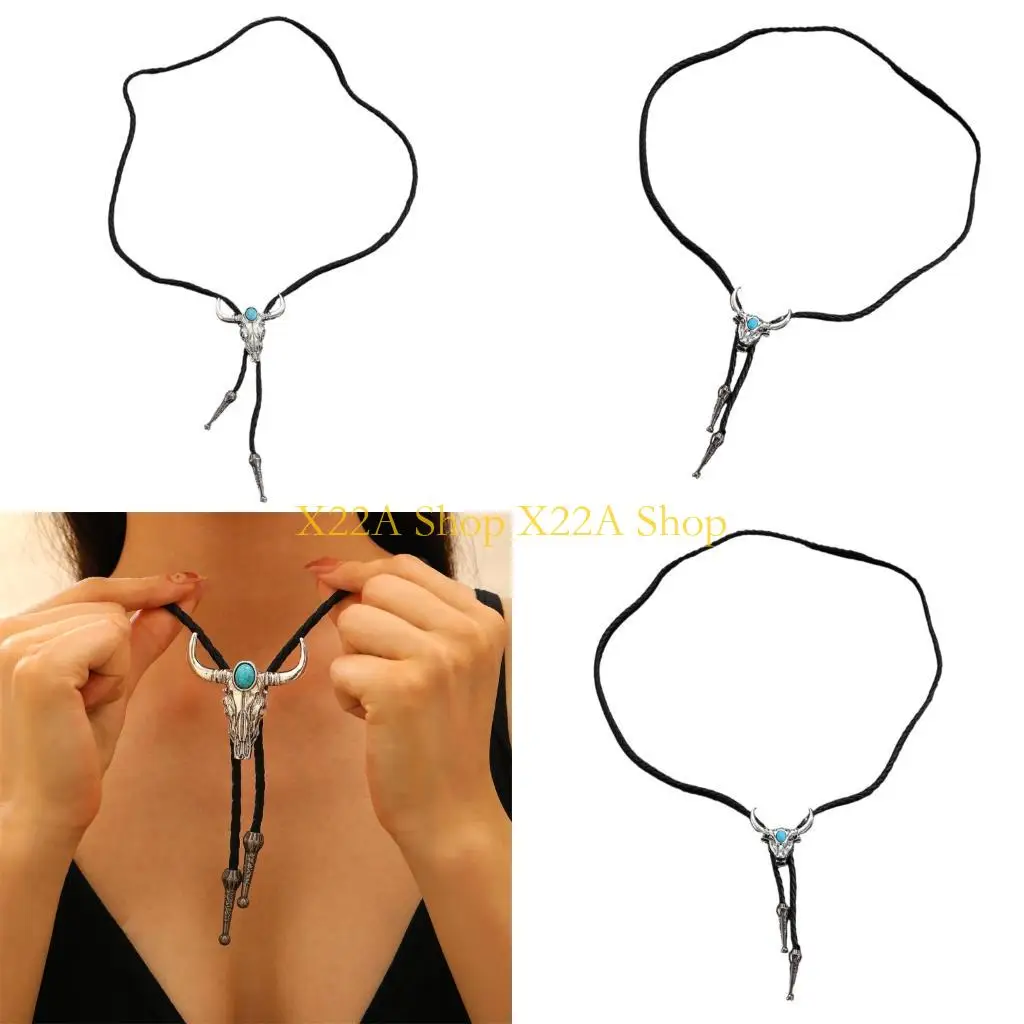 ユニークでモダンな雄牛の頭の装飾が施されたネクタイ-pu-レザーで、日常着や夜のイベントのビジネス会議に最適です。