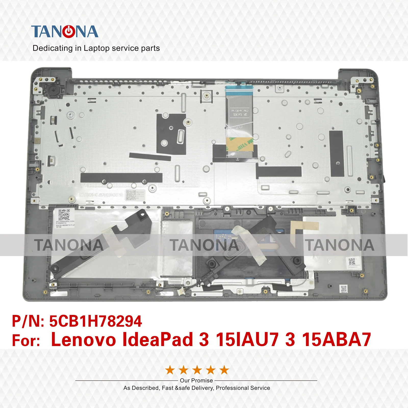 Original New 5CB1H78294 Grey For Lenovo IdeaPad 3 15IAU7 3 15ABA7 Palmrest Us Keyboard Bezel Upper Case C Shell No Fingerprint