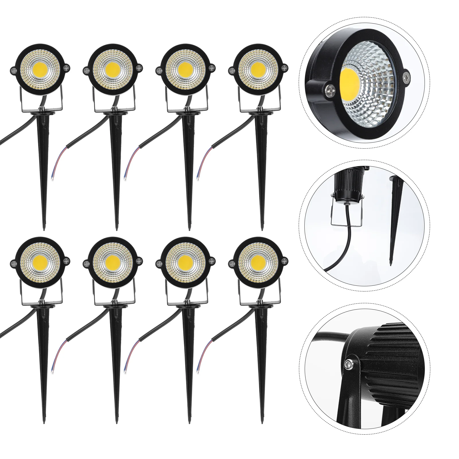 10 Pcs LED Floor Lamp Garden Lights Outdoor Sconces Wall Lighting Abs Lawn Stick Lamps