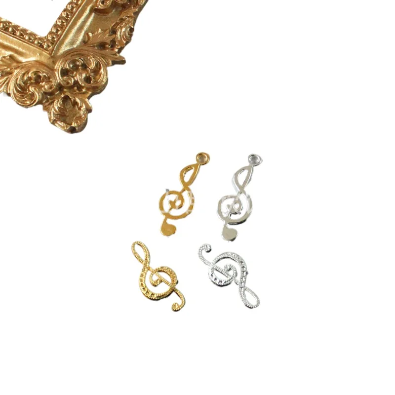 30pcs Charms Musical Note 22x15mm Antique Bronze Silver Color Pendants Making DIY Handmade Tibetan Bronze Silver Color Jewelry