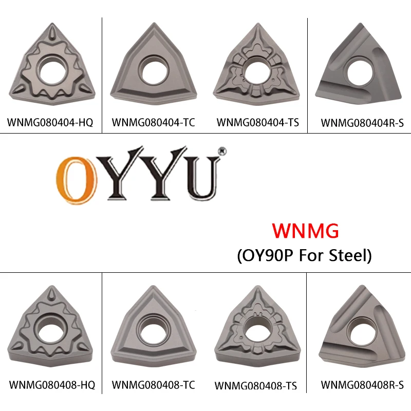 

OYYU WNMG WNMG080404 WNMG080408 HQ/MT/TS/TC R-S OY90P CNC Cermet Inserts Processing Steel High Quality CNC Turning Tool Cutter