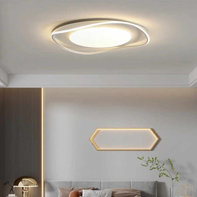 

Warm Bedroom Light Simple Modern Fashion Circular Ceiling Light Cream Wind Room Light Decoration