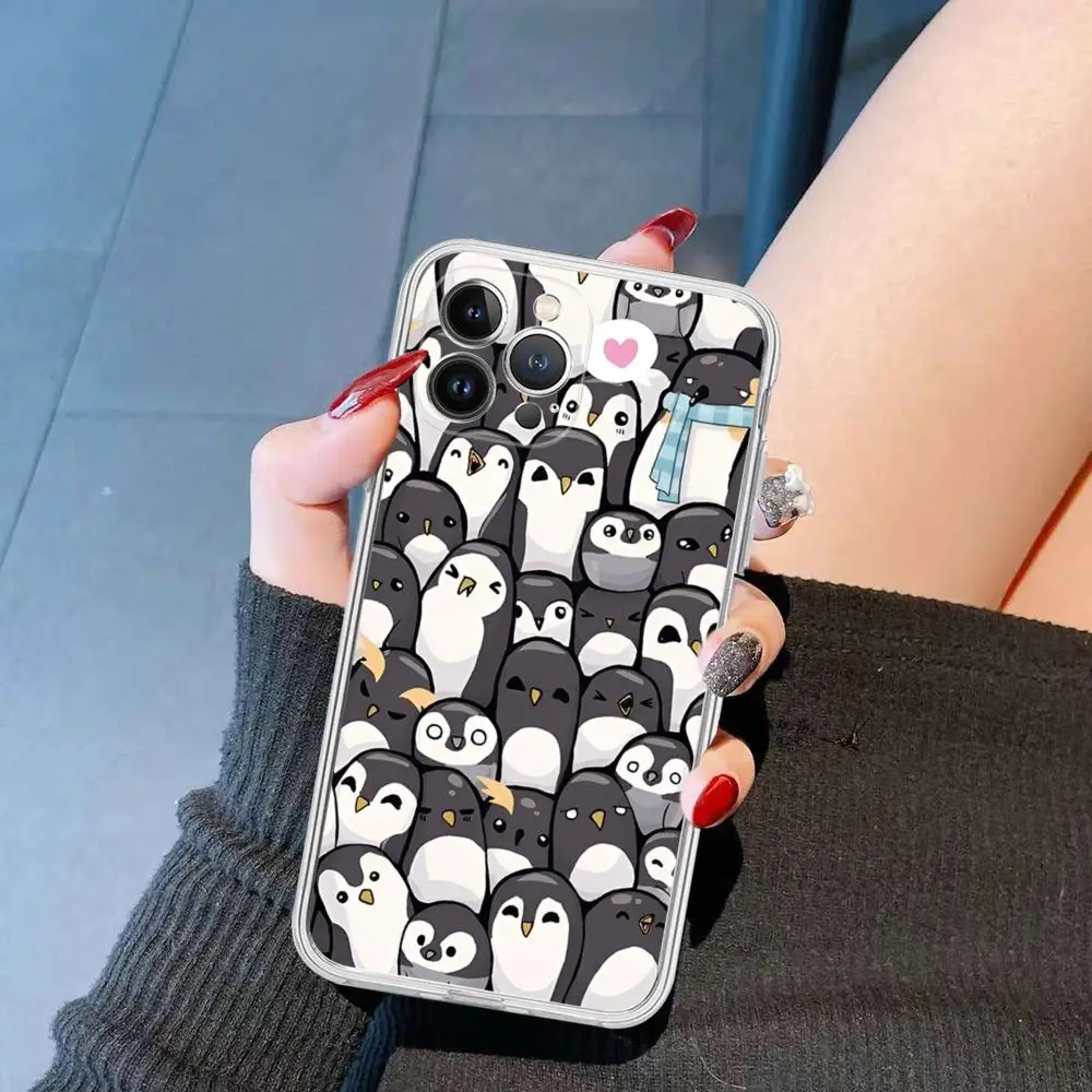 Cute Lovely Penguin Phone Case Silicone Soft for iphone 15 14 13 12 11 Pro Mini XS MAX 8 7 6 Plus X XS XR Cover