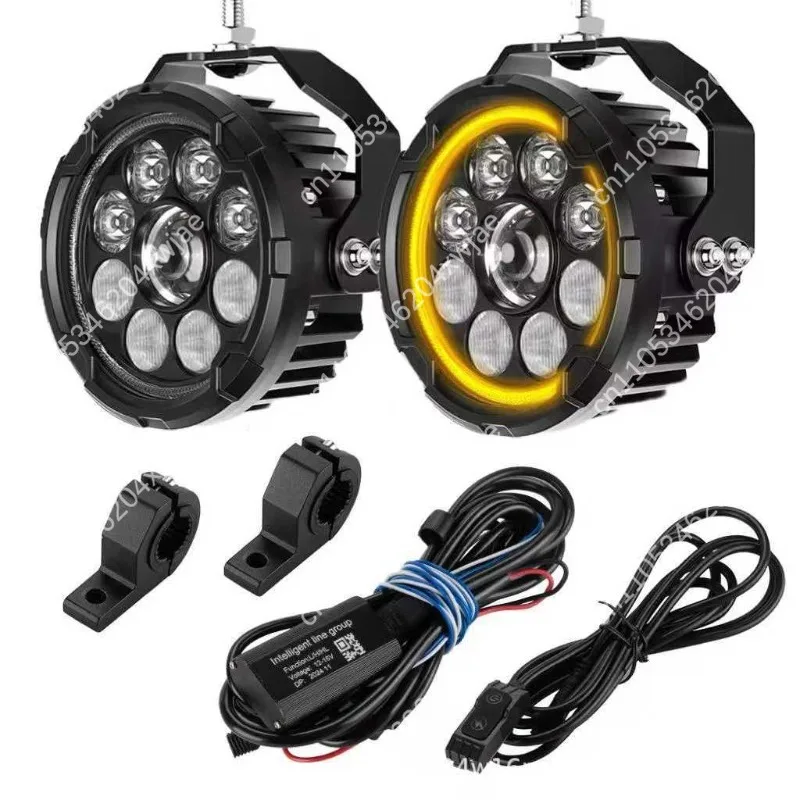 4.5 Inch 9 LED Motorcycle Spotlights Driving Light High Low Beam Fog Light For Crash Bar Bumper Universal GRGS