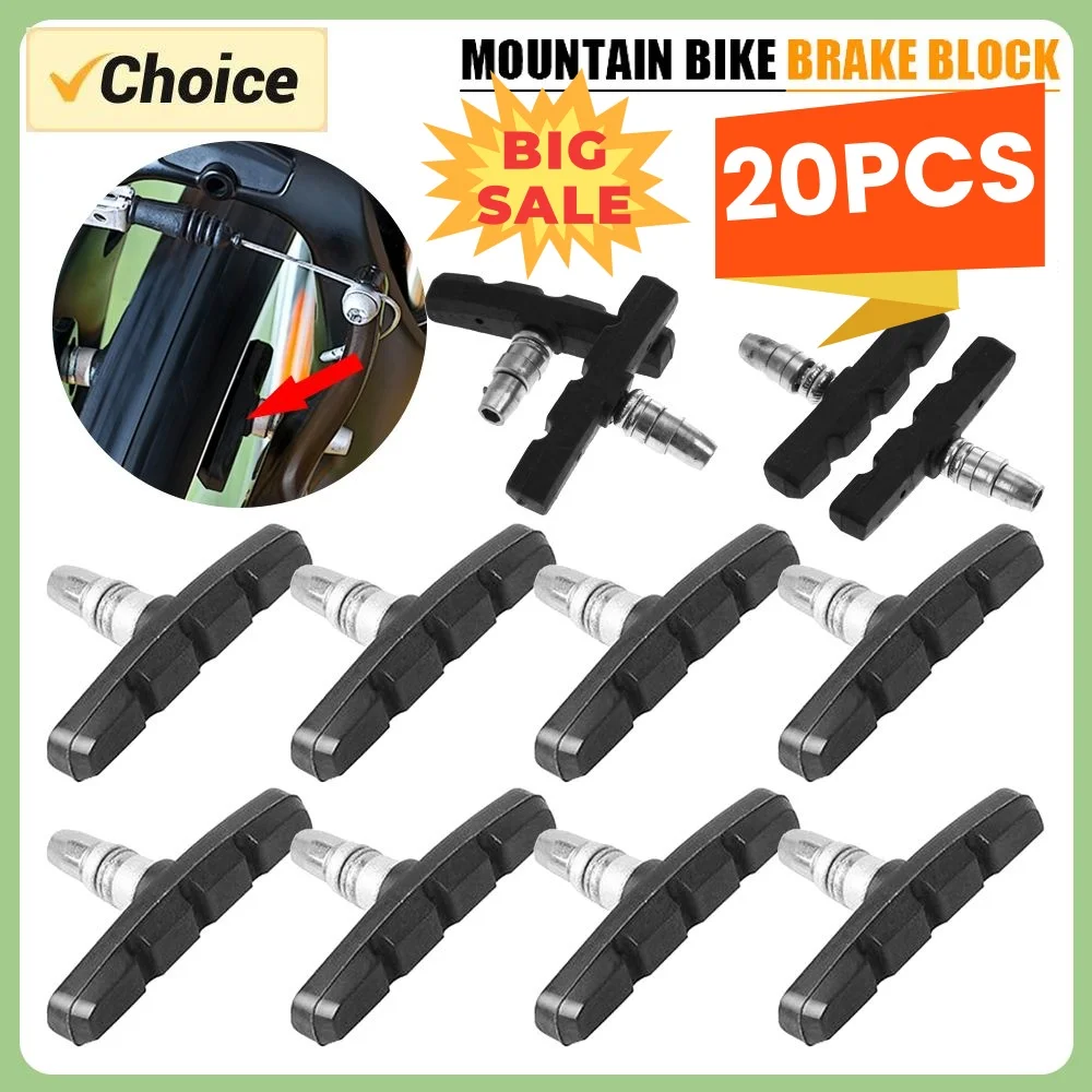 

1-20Pcs Durable Bicycle Silent Brake Pads Cycling V Brake Holder Shoes Blocks Rubber 60MM Bike Parts For Mountain Folding Bikes