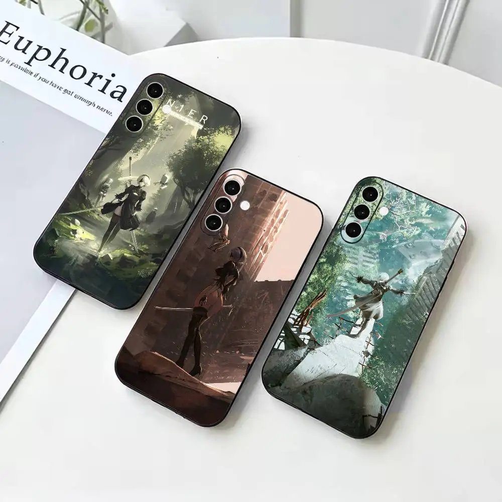 Game N-NieR A-Automata 2B  Black Soft Case for Samsung Galaxy A73 72 71 70 53 52 A1 Others Cover