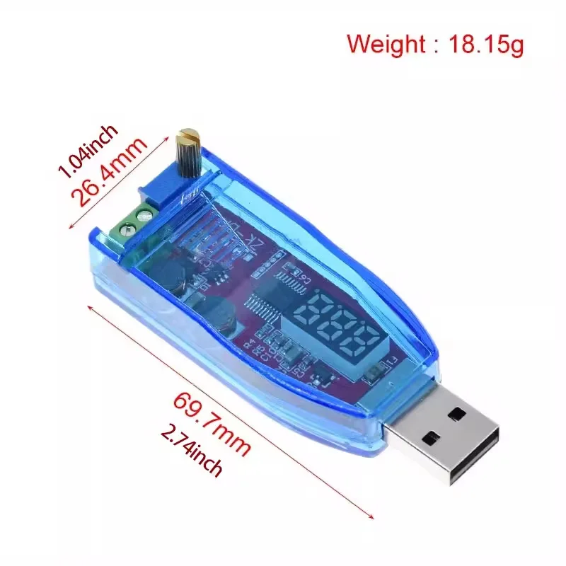 DC-DC USB Adjustable Step-up/Step-down Power Supply Voltage Regulator Module 5V to 3.3V, 9V, 12V, 24V DP Red