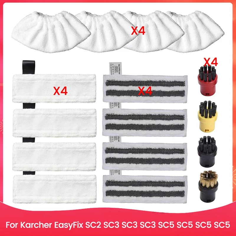 

16 PCS Microfiber Cleaning Mop Pads Accessories Kit For Karcher Easyfix SC2 SC3 SC4 SC5 Steam Cleaner Replacement Parts
