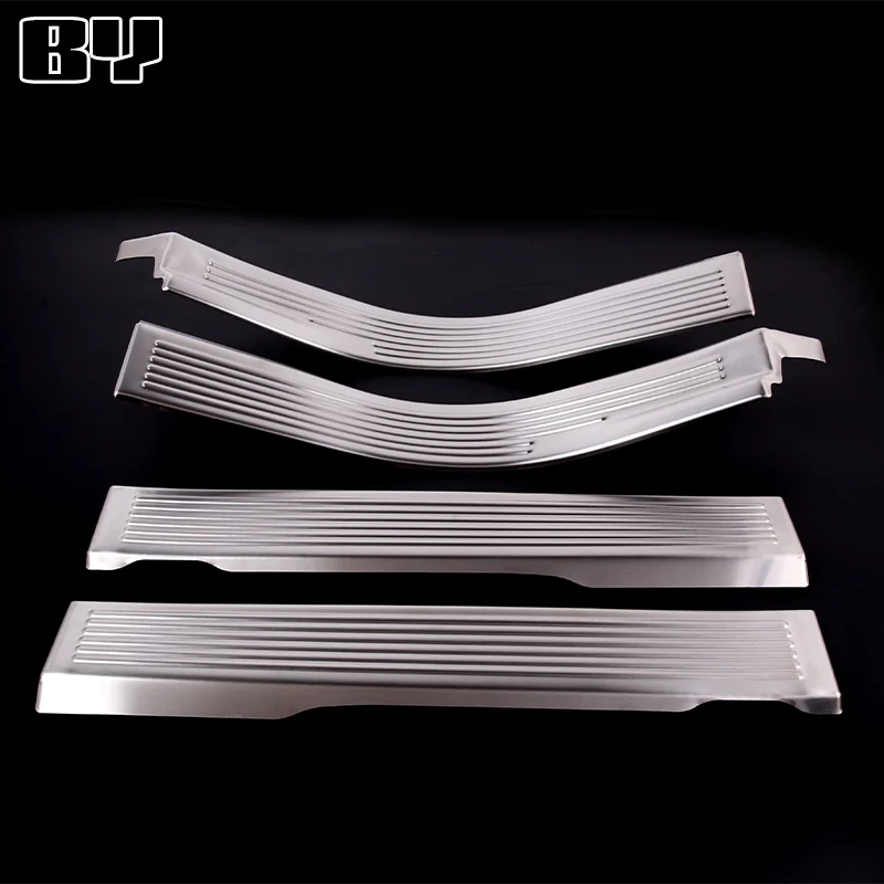 4pcs Car Stainless Steel Door Sill Strip For Hummer H2 2003-2009 Door Sill Scuff Plate Decor Sticker Auto Styling Accessories