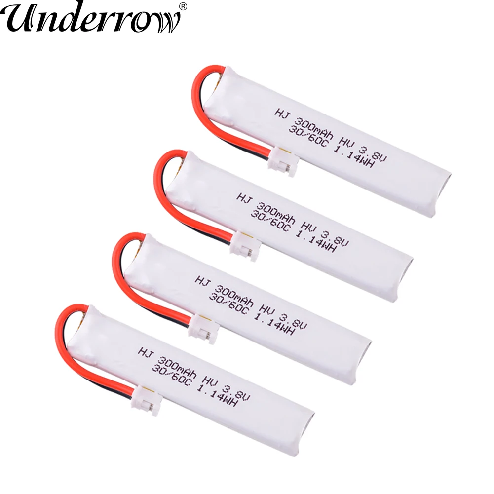 1 / 2 / 5pcs High Voltage 3.8V 300mah 30C / 60C Lipo Battery for RC Mobula6 7 HD FPV Racing Drone