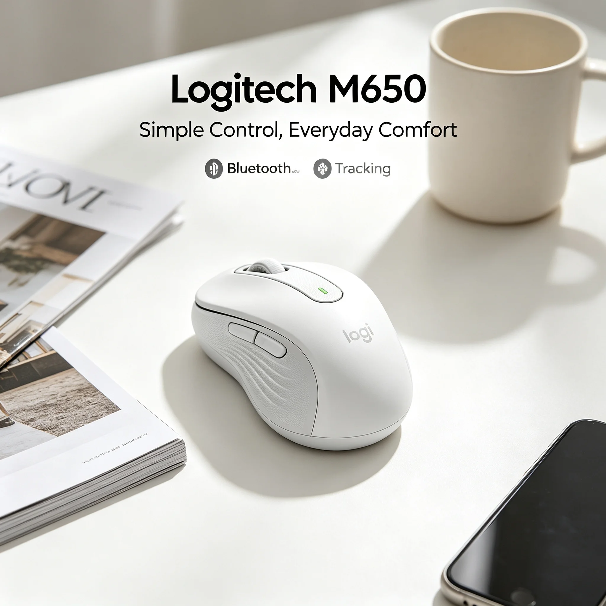 Logitech M650 Wireless Bluetooth Mouse Quiet Click Ergonomic Mice Multi Pairing Office Laptop Tablet PC