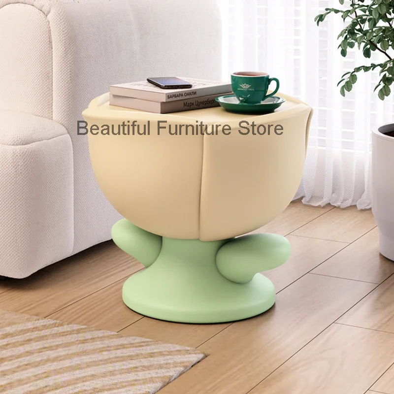 Cream Style Creative Large Floor Ornaments Flower Tea Table Sofa Edge Table Decorations Living Room Furniture Coffee Table