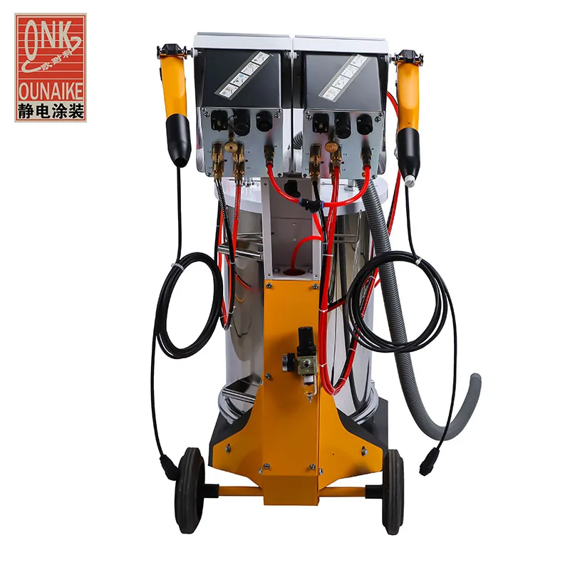 Double Controller  Powder coating machine with 45L steel powder hopper in Metal Coating Machinery