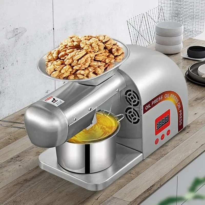 

220V oil press household small automatic multi-functional stainless steel frying machine