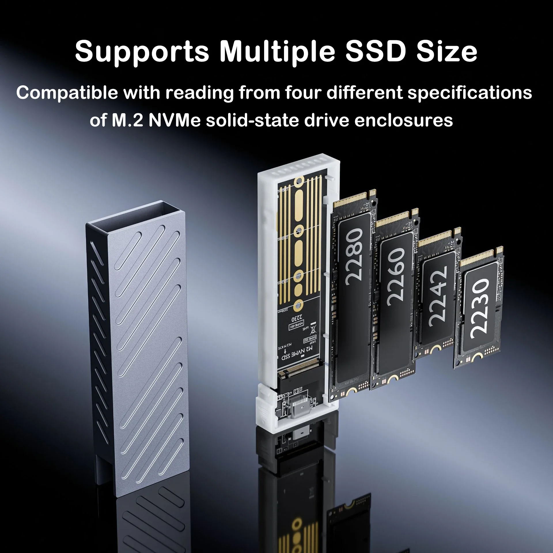 M.2 NVMe SSD エンクロージャ アルミニウム合金 10Gbps 外付けハードドライブボックス USB 3.1 RGB ソリッドステートドライブ 外付けケース PCアクセサリー ,M.2 NVMe SSD Enclosure Aluminum Alloy 10Gbps External Hard Drive Box USB 3.1 RGB Solid State Drive External Case