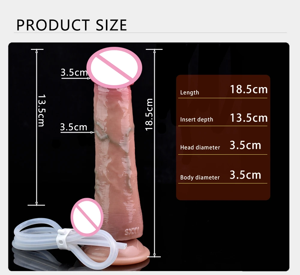 FAAK Silicone Strapon Ejaculation Realistic Dildo Skin Touch Lifelike Squirting Penis Sex Toys For Women Anal Plug