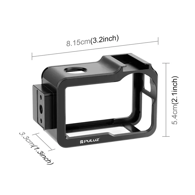 Para dji osmo ação 5 pro metal gaiola adaptador de expansão quadro com sapata fria quadro protetor ação câmera acessórios